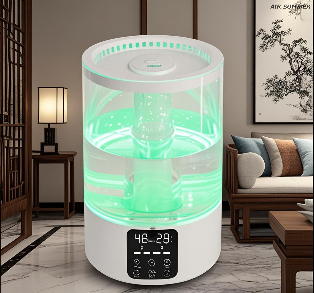 Humidificador de salida de niebla dual con diseño rotativo de 360 ​​°