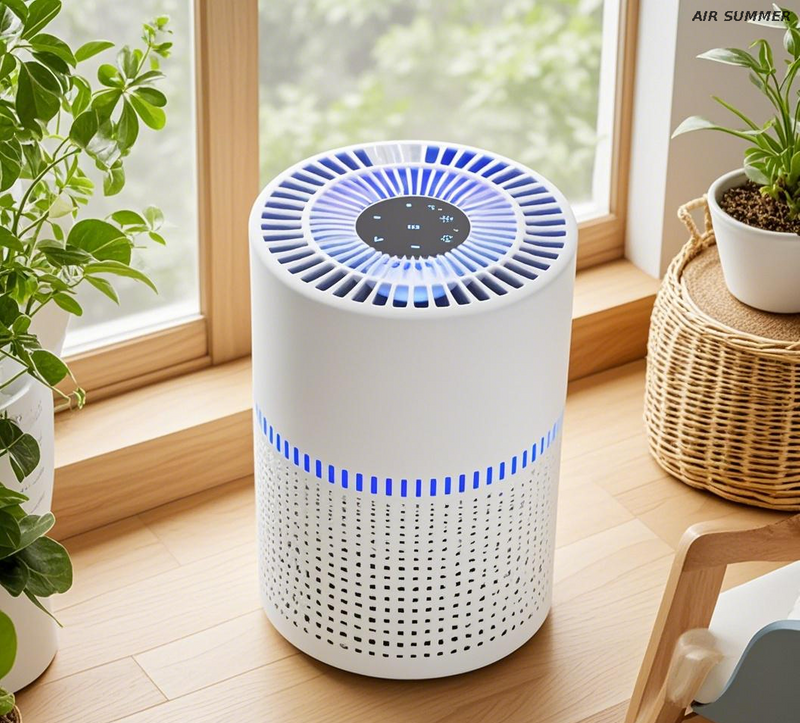 SM6008 Purificador de aire con aroma: crea espacios de vida frescos, filtración de 4 capas