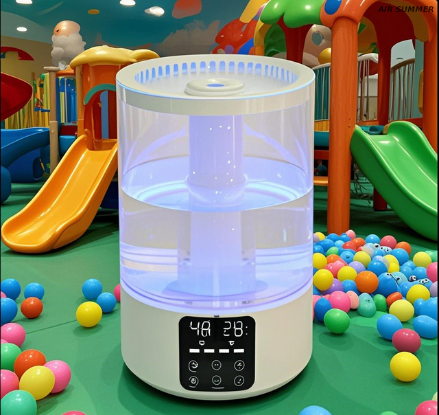 Humidificador seguro para niños con bordes redondeados y componentes seguros
