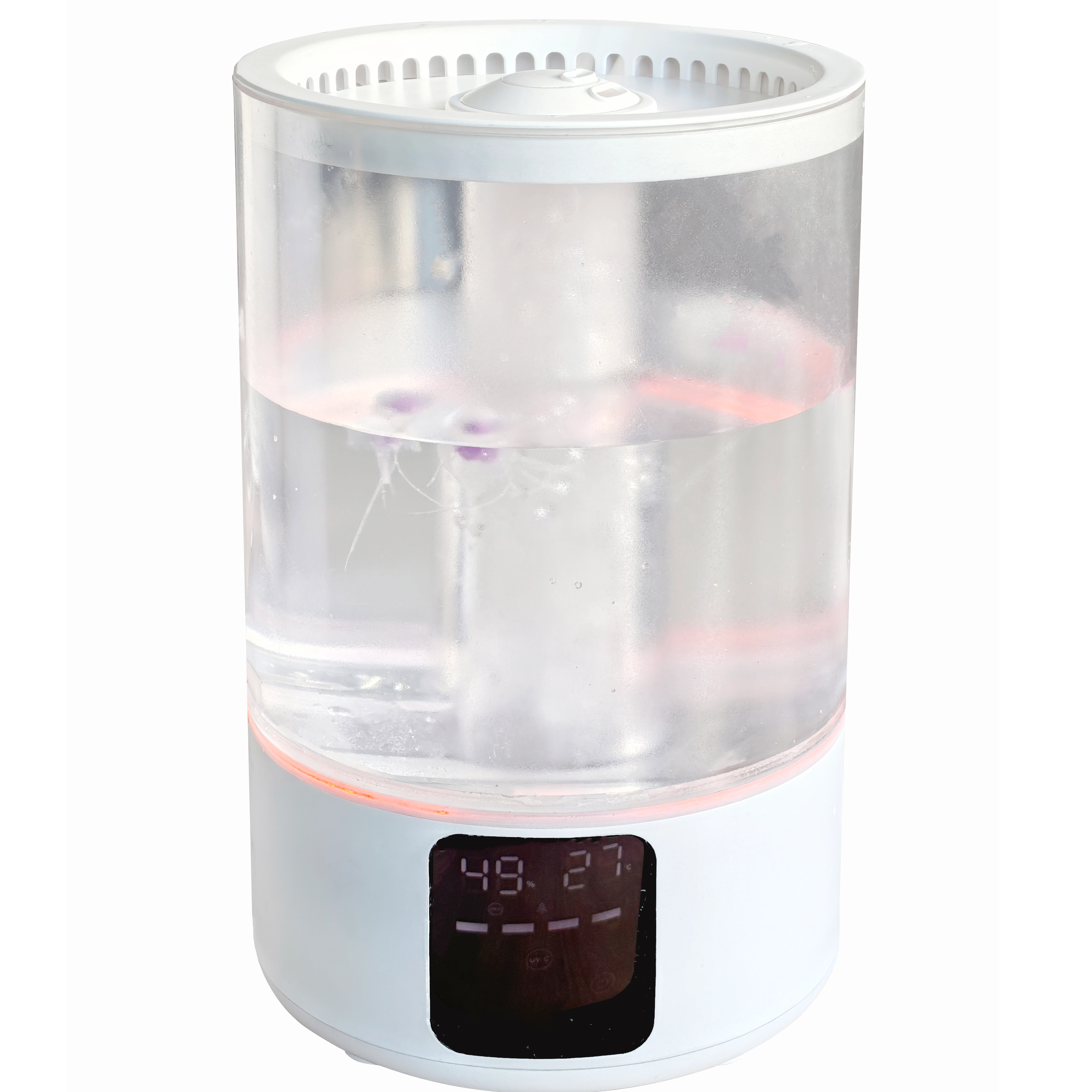 HUMIDIFICADOR --SM-9201 Humidificador de vapor frío con llenado de agua superior multifunción de gran capacidad luz de color blanco transparente + medusas / habitación, oficina disponible /