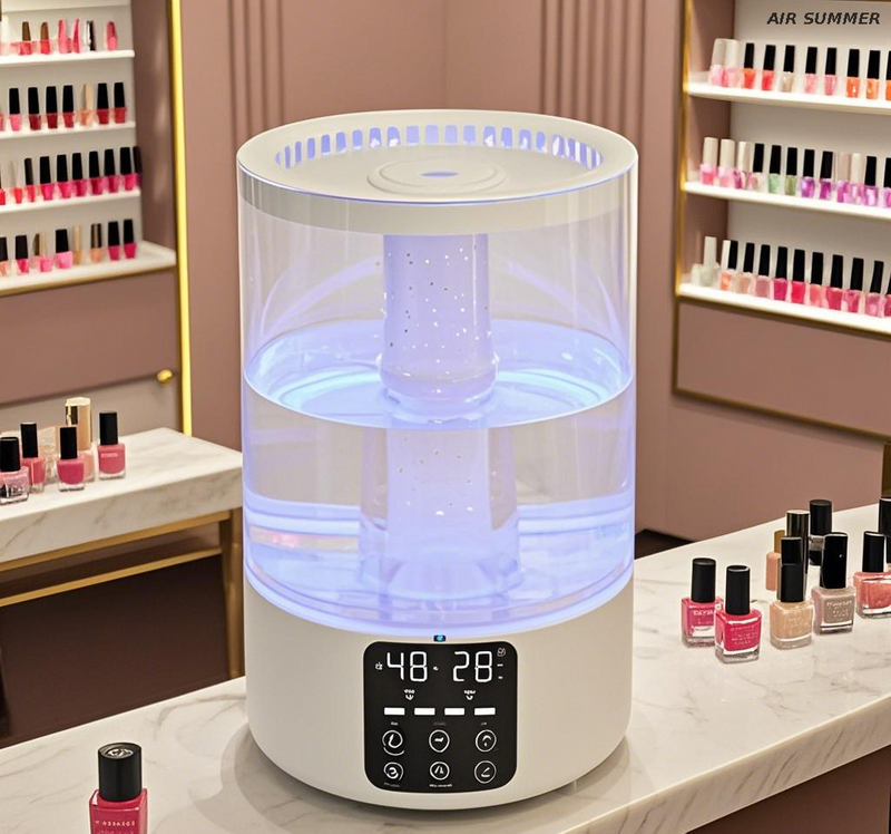 Humidificador de operación tranquila con rendimiento suave