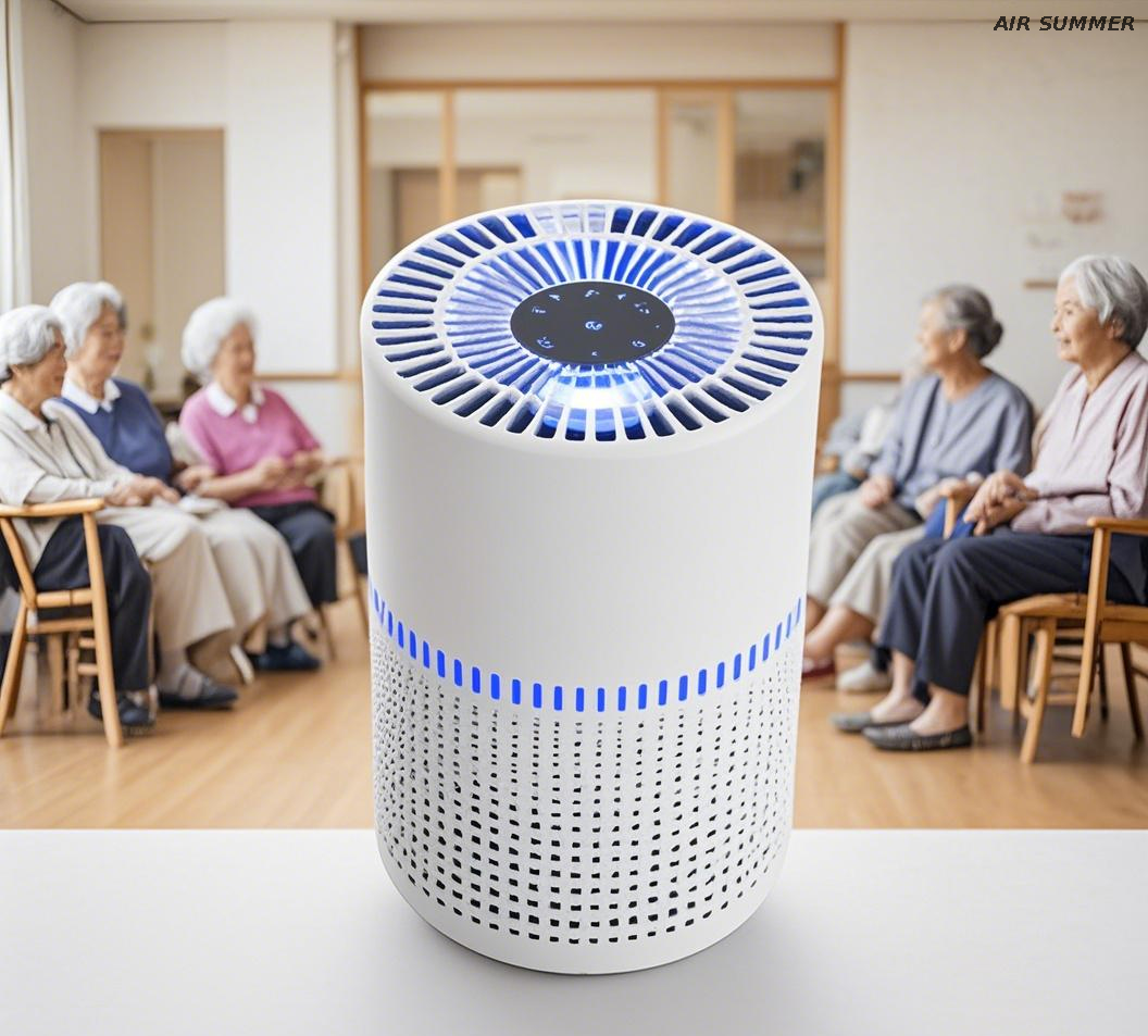 Purificador de aire SM6008: Mata al 99% de bacterias y virus, Hepa H13 + Tecnología LED LED
